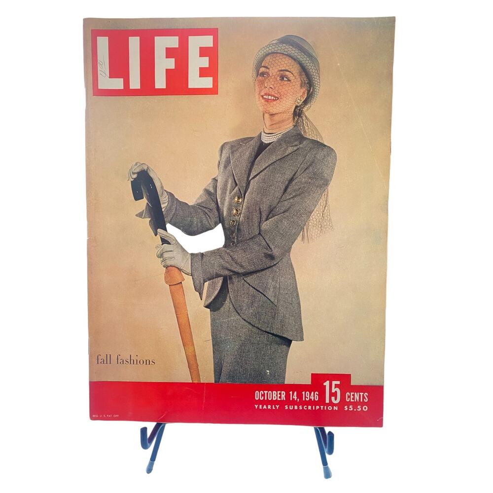 LIFE Magazine Oct 14 1946 Stasia Linder Fall Fashions Cover Vintage